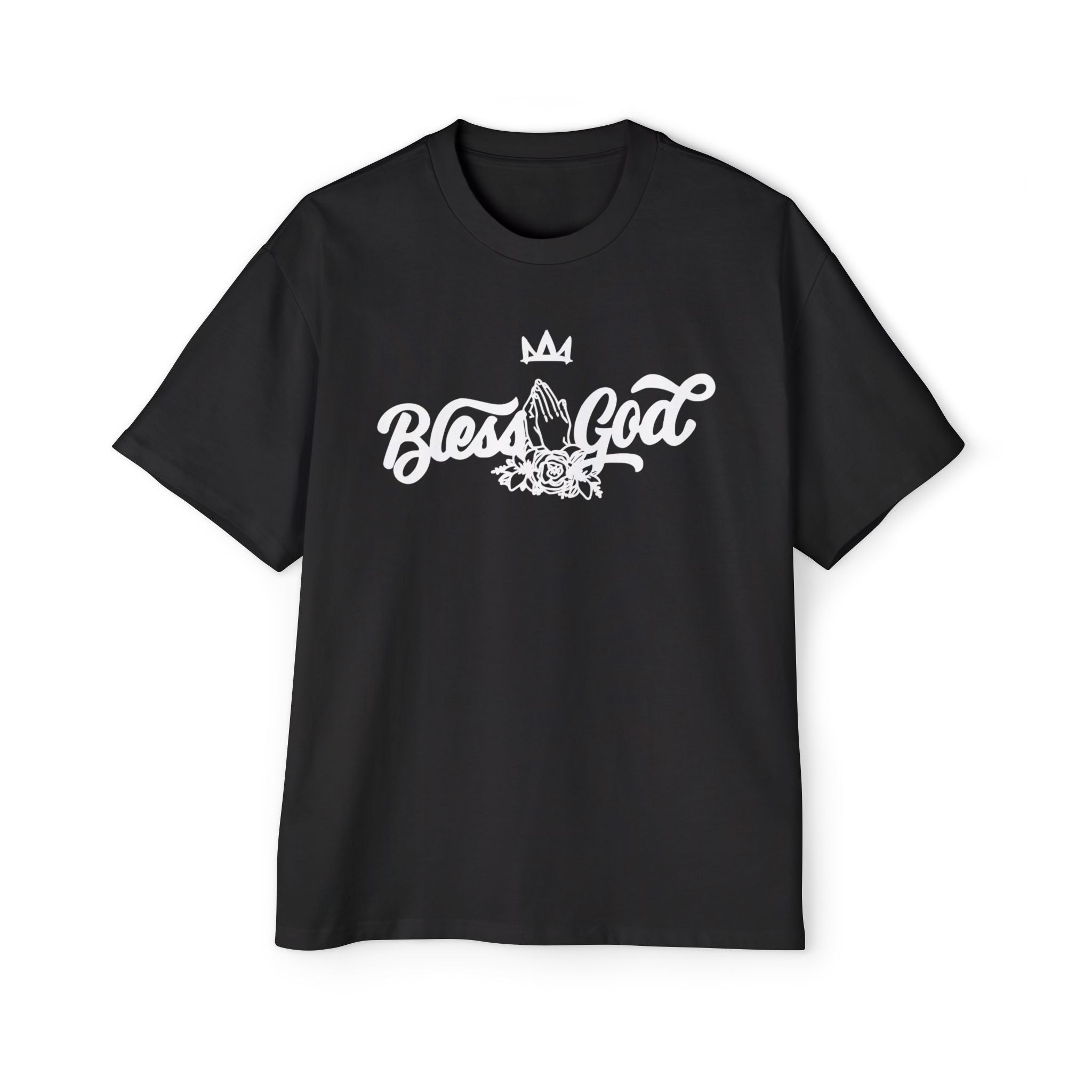 Bless God Prayer Hands, Men's Boxy Tee -