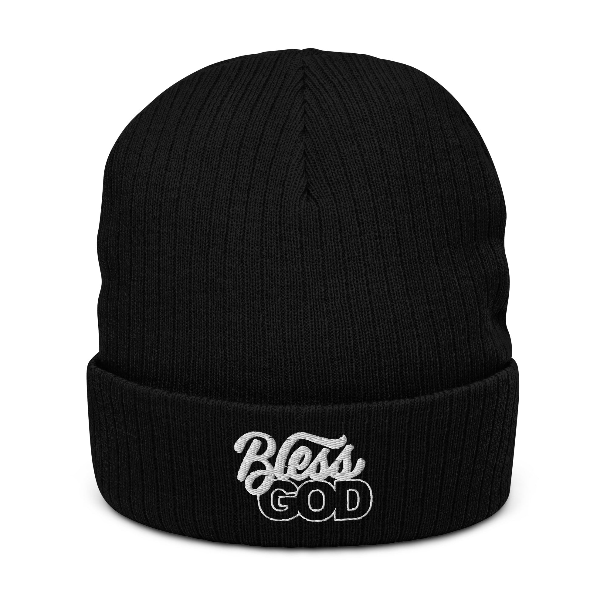Bless God Ribbed Knit Beanie