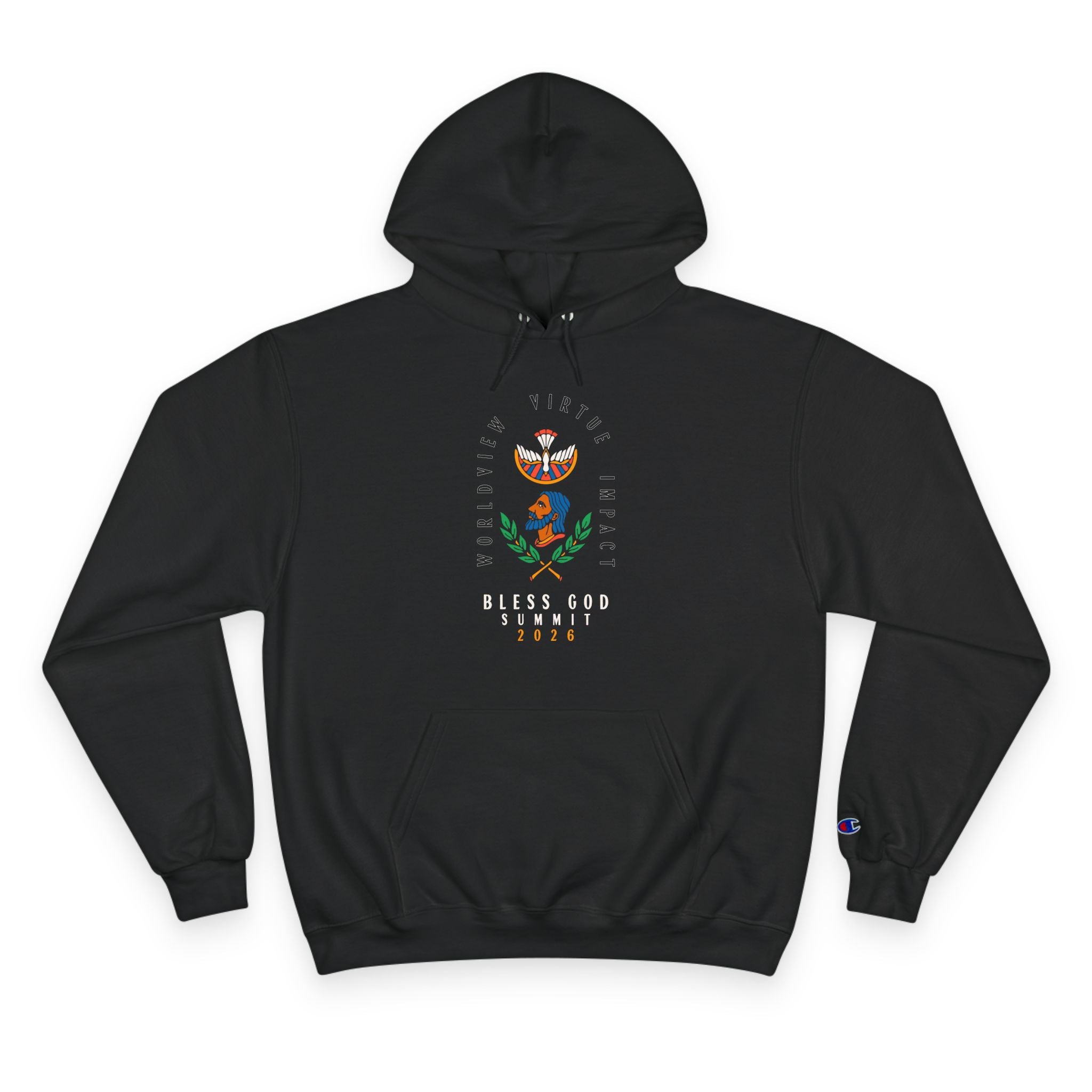 Worldview. Virtue. Impact. Champion Hoodie
